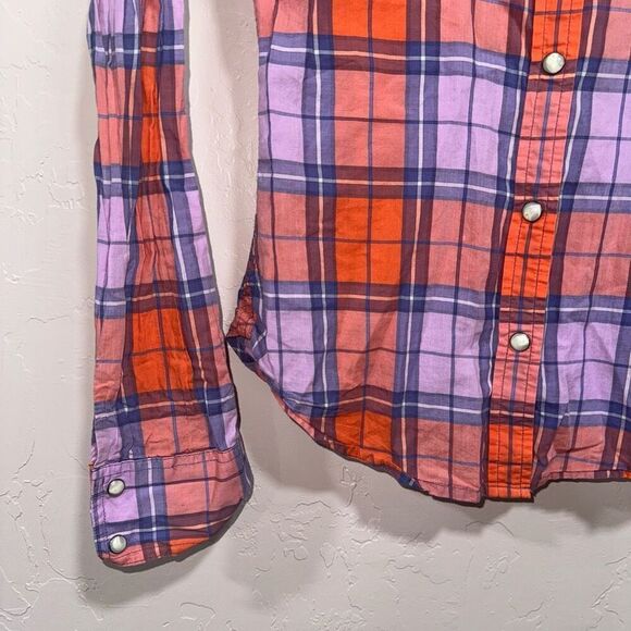 American Eagle Favorite Fit Plaid Pearl Snap Button up - Picture 3 of 6